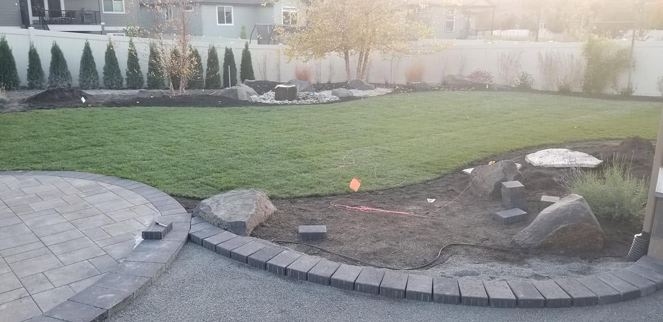 Paver patio and fire pit by Elite Hardscapes — Spokane, WA