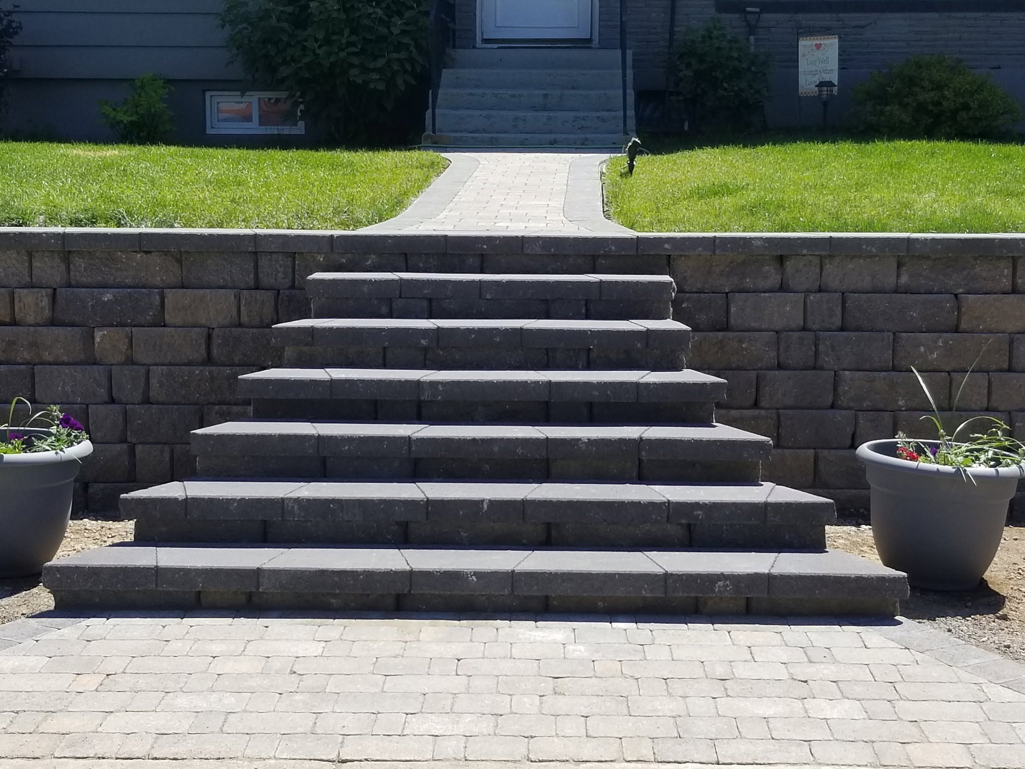 Retaining wall and steps by Elite Hardscapes — Spokane, WA