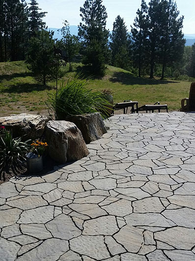 Stone paver walkway installed by Elite Hardscapes in Spokane
